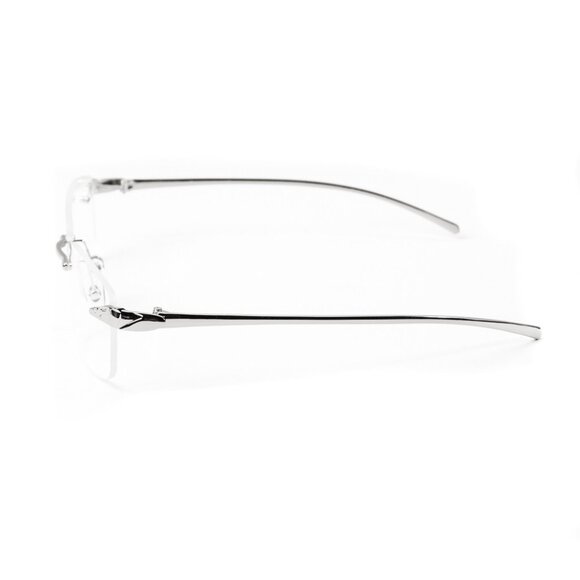 Luxury Leopard Clear Lens Silver Frame Hip Hop Retro Men's Rectangular Glasses - Picture 4 of 6